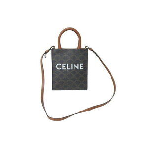 Celine Vertical Triomphe Canvas Shoulder Bag Logo